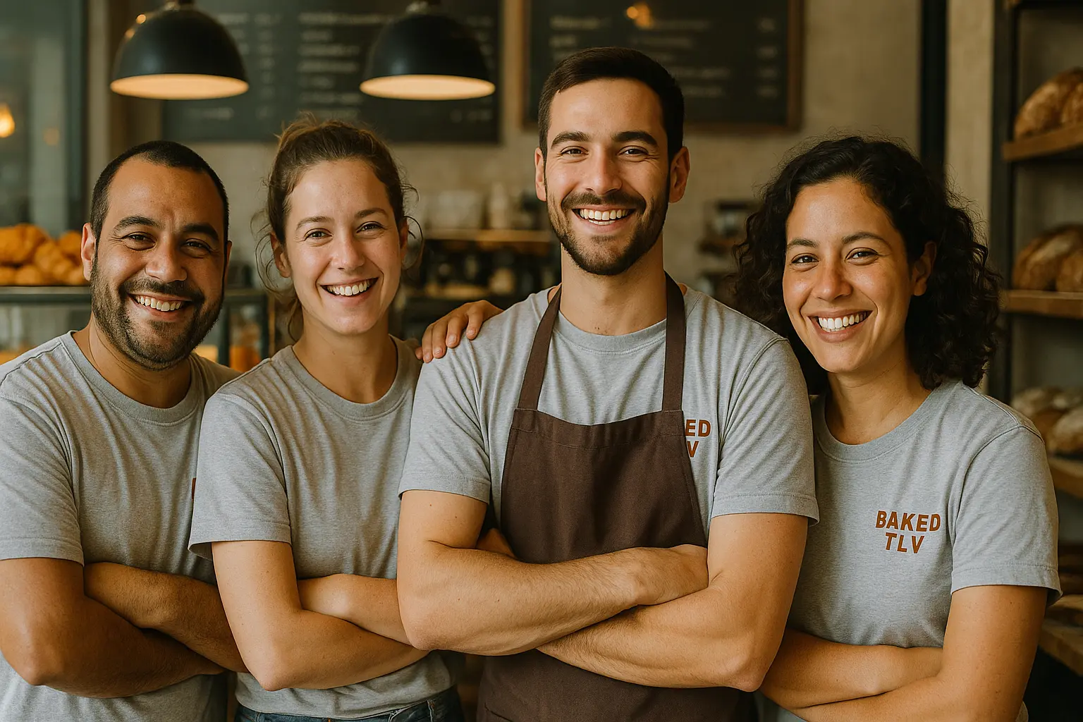 צוות מאפיית BAKED TLV מחייך