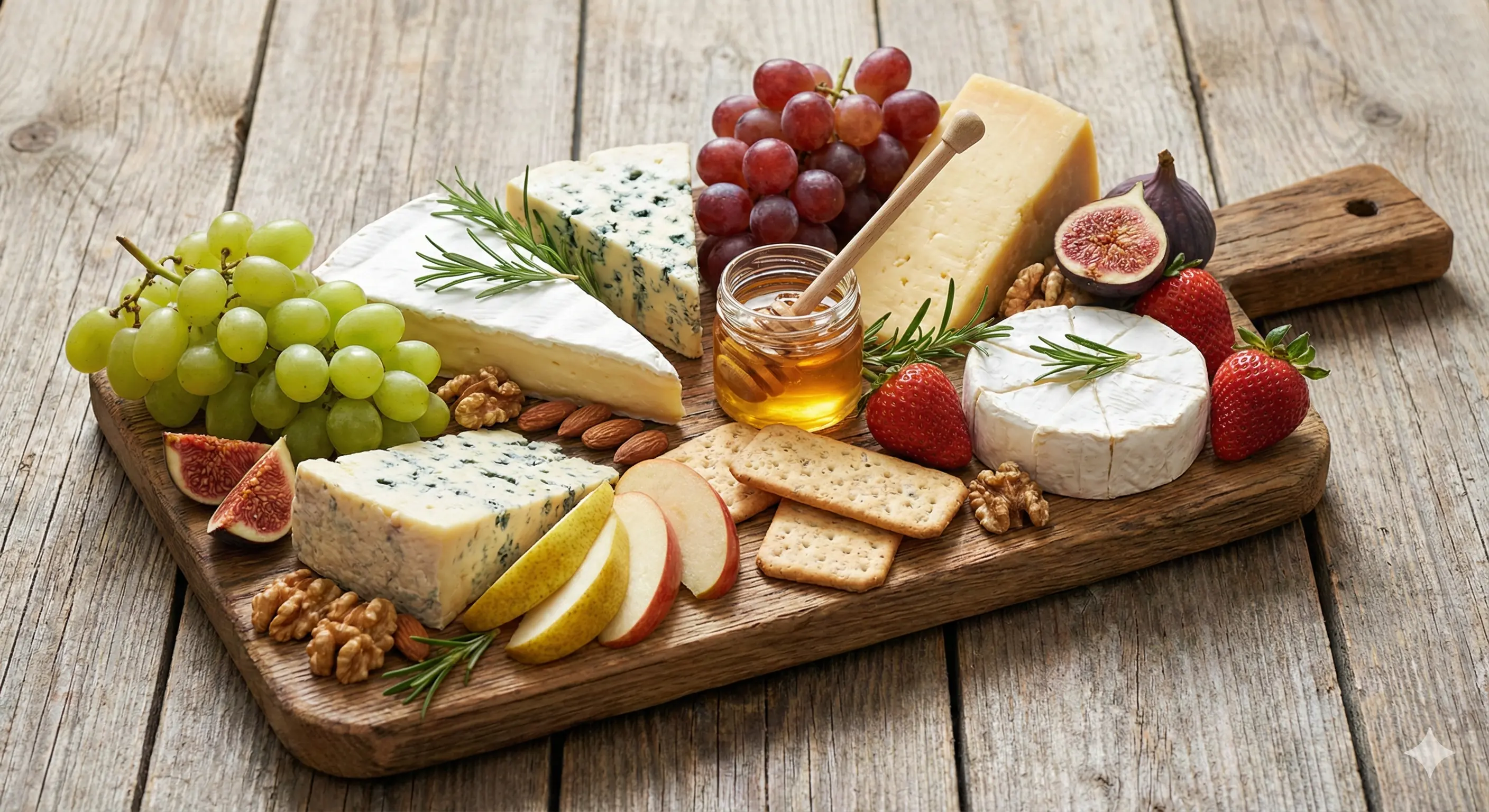 מגש גבינות ופירות טריים