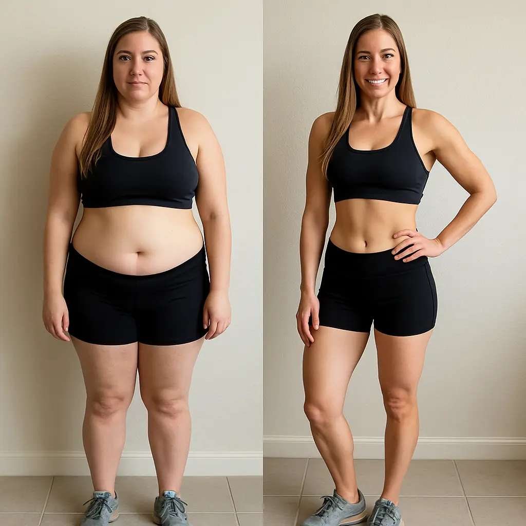 מתאמנת לפני ואחרי