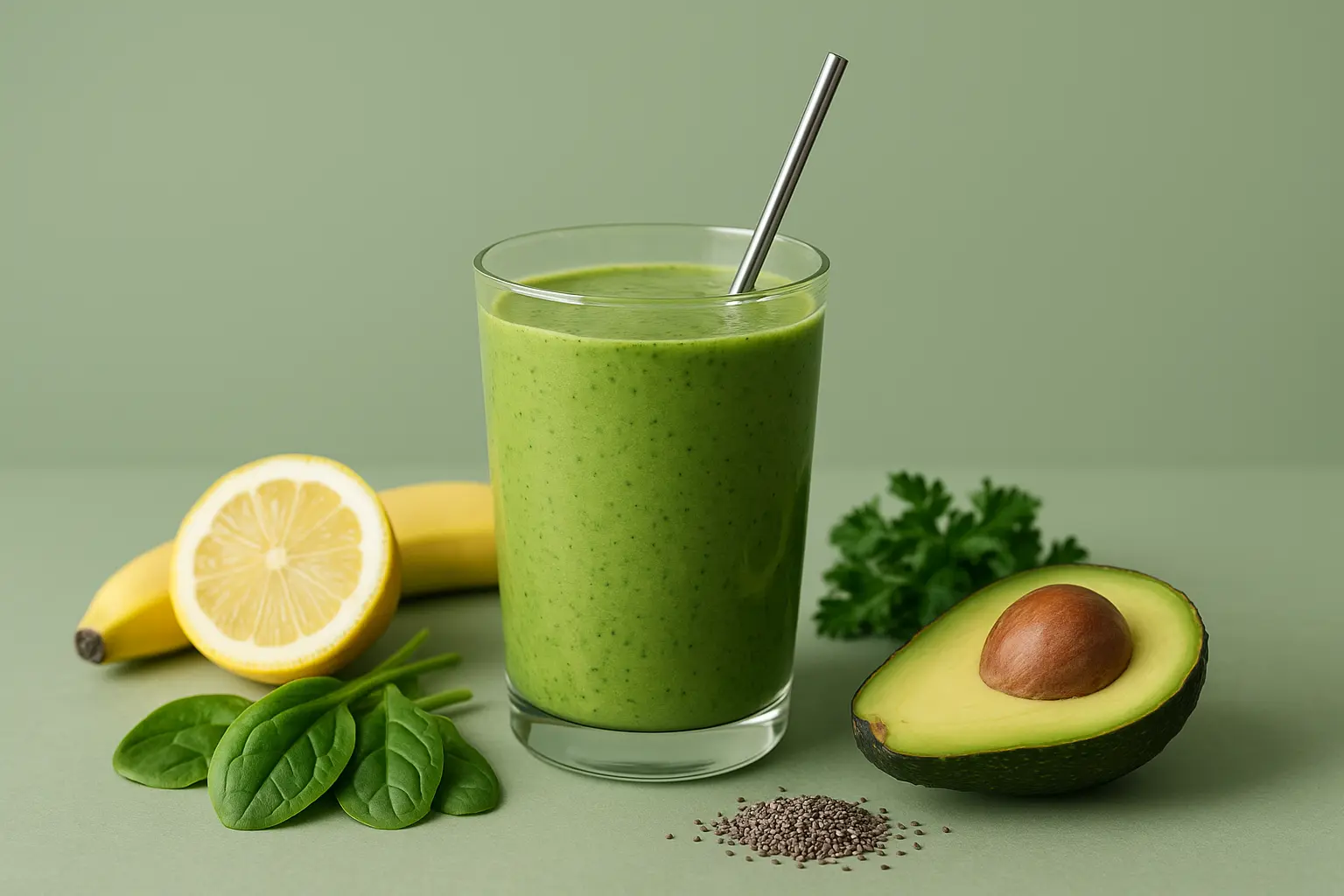 שייק ירוק בכוס