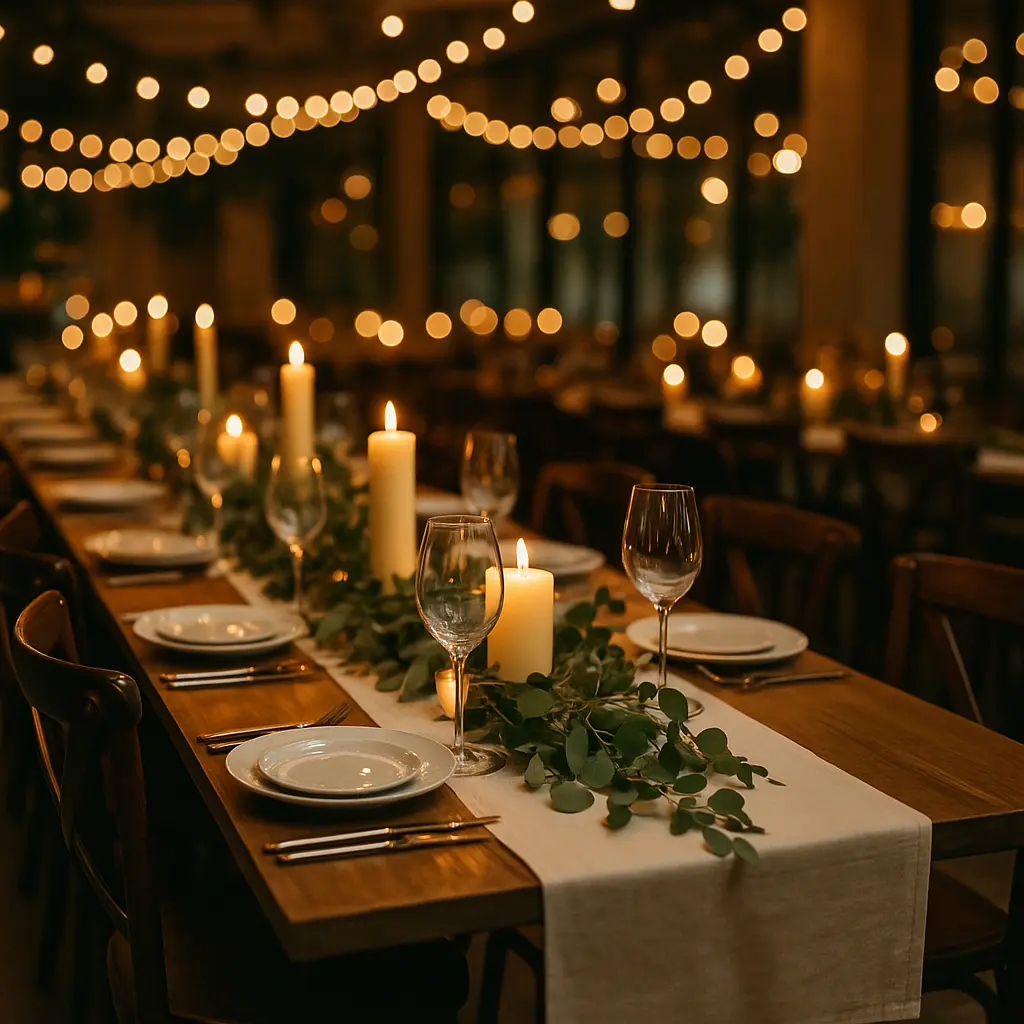 שולחן ערוך לאירוע פרטי במסעדה