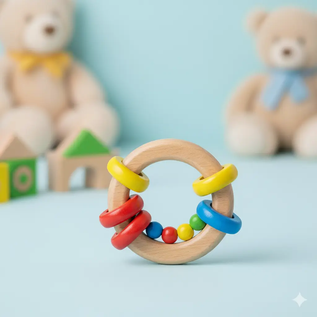 רעשן עץ צבעוני