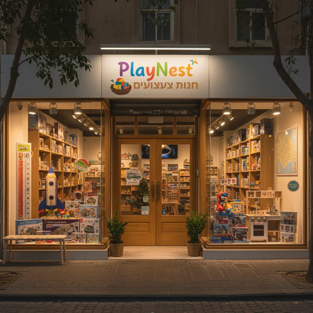 חזית חנות הצעצועים PlayNest