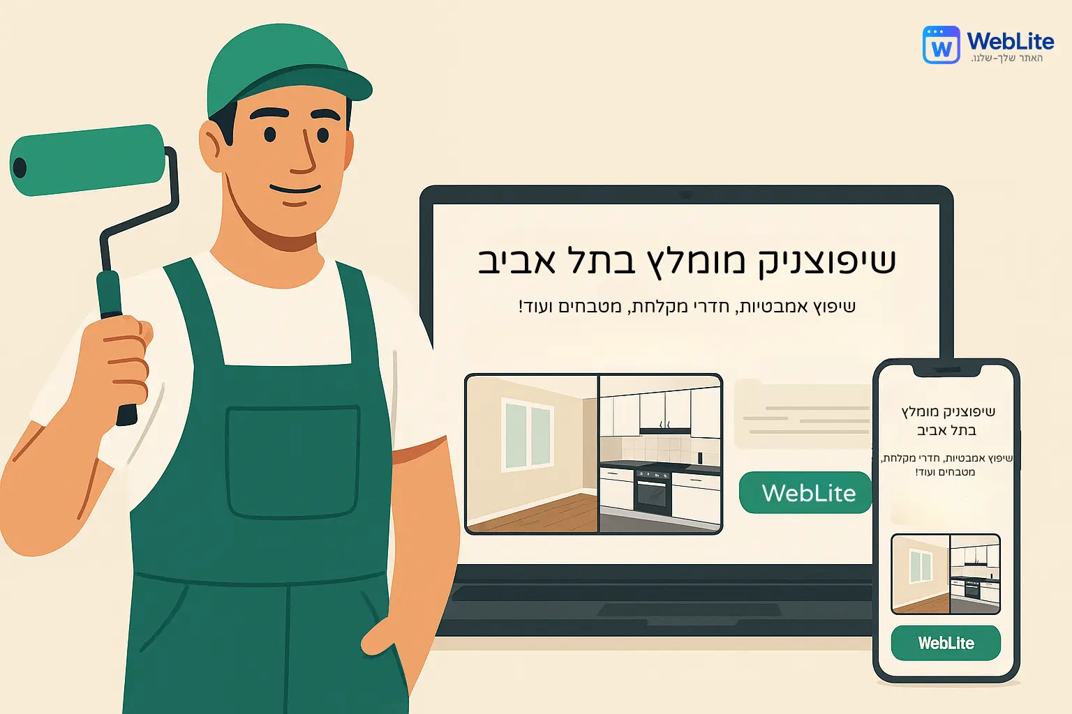 בניית אתר לשיפוצניקים – שיפוצניק מקצועי עם כלי עבודה